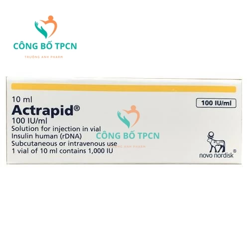Actrapid 100IU/ml - Thuốc hỗ trợ điều trị bệnh đái tháo đường của Đan Mạch