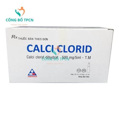 Calci clorid 500mg/5ml Vinphaco - Thuốc hỗ trợ bổ sung chất khoáng