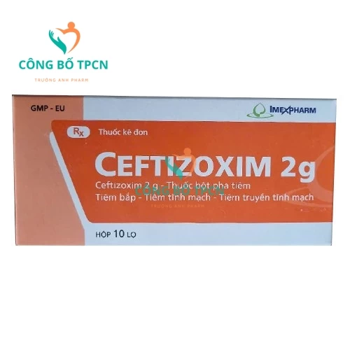 Ceftizoxim 2g Imexpharm - Thuốc điều trị nhiễm khuẩn đường hô hấp