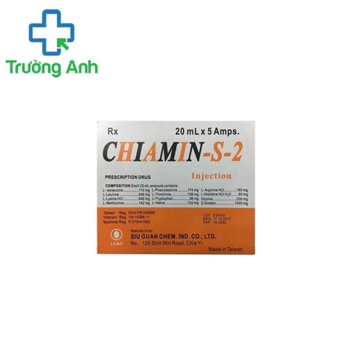 Chiamin-S-2 - Cung cấp các Acid Amin bằng đường tiêm truyền