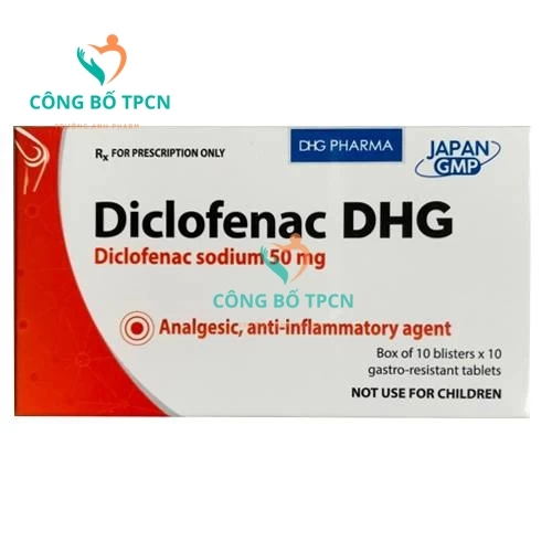 Diclofenac 50mg DHG - Điều trị đau lưng cấp, đau rễ thần kinh