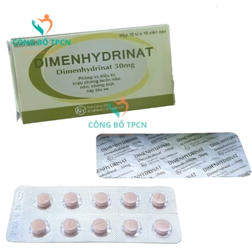 Dimenhydrinat Khapharco - Thuốc phòng và điều trị buồn nôn, nôn