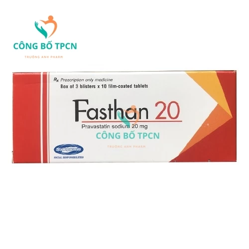 Fasthan 20 Savipharm - Thuốc điều trị rối loạn lipid máu hiệu quả