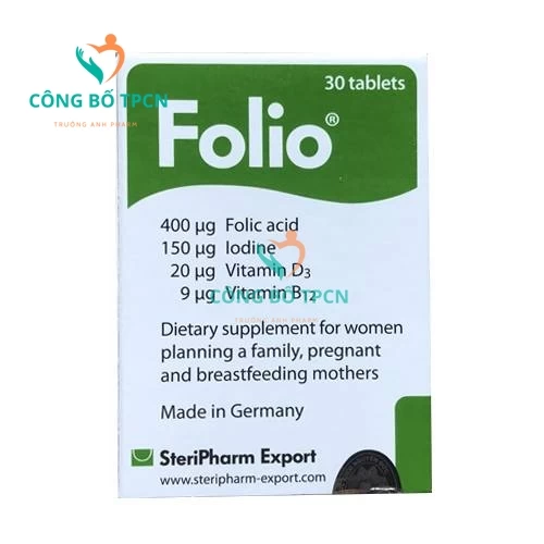 Folio SteriPharm - Bổ sung Axit folic, I ốt và các chất cần thiết cho cơ thể
