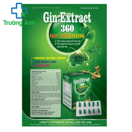 Gin Extract 360 Ngọc Linh Ginseng - Giúp tăng cường tuần hoàn não