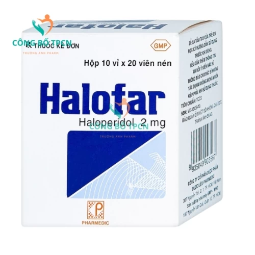 Halofar 2mg - Thuốc điều trị rối loạn tâm thần của Pharmedic