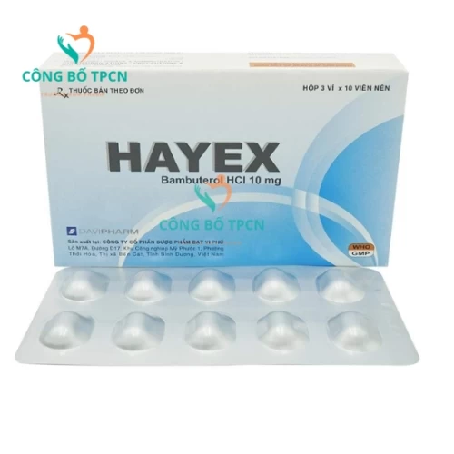 Hayex - Thuốc điều trị bệnh hen phế quản, viêm phế quản của Davipharm