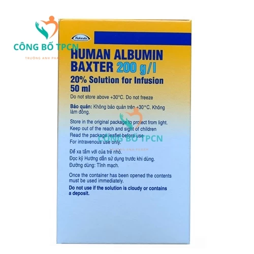 Human Albumin Baxter 200g/l - Thuốc trị bệnh giảm albumin máu