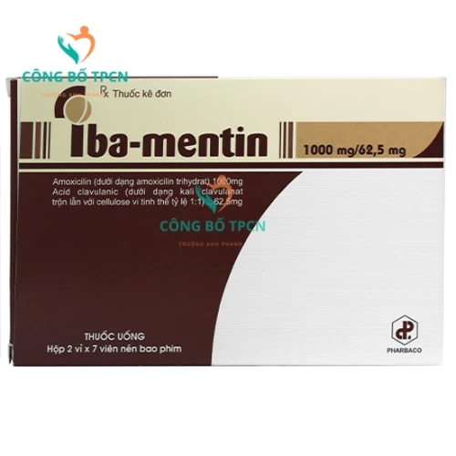 Iba-Mentin 1000mg/62,5mg - Thuốc điều trị nhiễm khuẩn da hiệu quả