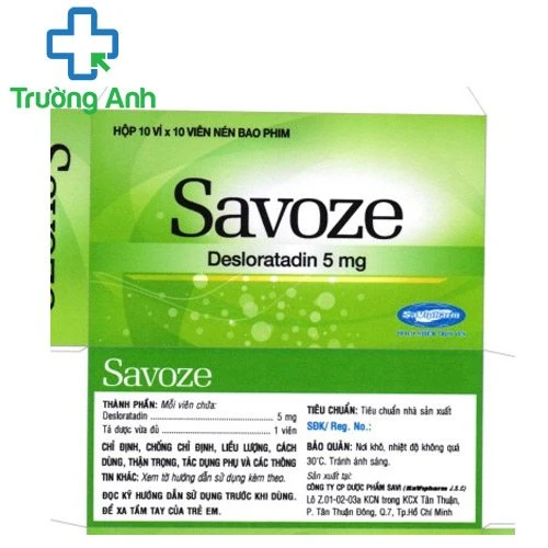 Savoze 5mg Savipharm - Thuốc điều trị viêm mũi dị ứng hiệu quả