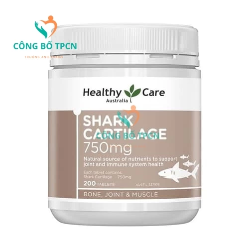 Healthy Care Shark Cartilage 750mg - Giúp tái tạo dịch khớp