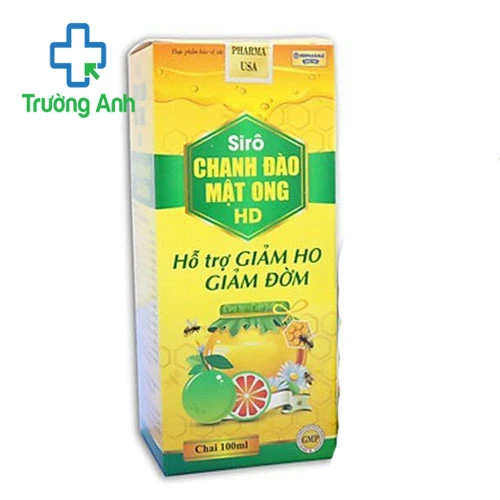 SIRÔ CHANH ĐÀO MẬT ONG HD - Hỗ trợ bổ phế, giảm ho