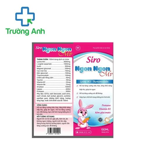 Siro Ngon Ngon MV – Hỗ trợ tăng cường hệ tiêu hóa khỏe mạnh