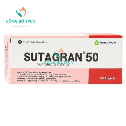 Sutagran 50mg Agimexpharm - Thuốc điều trị đau nửa đầu hiệu quả