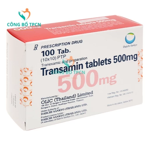 Transamin 500mg - Thuốc điều trị rong kinh, xuất huyết khi phẫu thuật