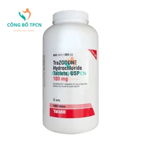 Trazodone Hydrochloride Tablets USP 100mg Teva - Thuốc điều trị bệnh trầm cảm