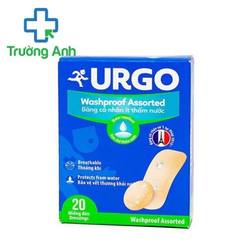 Băng dán cá nhân Urgo Washproof-4 kích cỡ - Bảo vệ vết thương