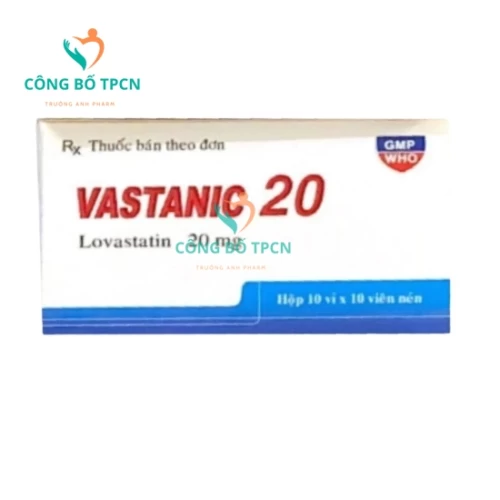 Vastanic 20 - Thuốc điều trị tăng cholesterol máu, xơ vữa động mạch