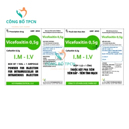 Vicefoxitin 0,5g VCP - Thuốc điều trị nhiễm khuẩn