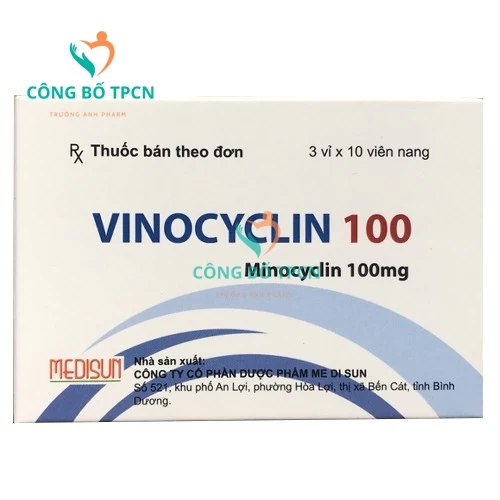 Vinocyclin 100 Medisun - Thuốc kháng sinh điều trị nhiễm khuẩn hiệu quả