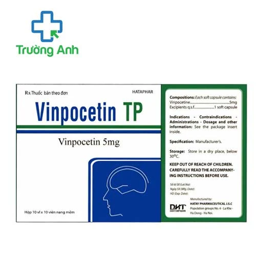 Vinpocetin TP 5mg Hataphar (viên nang) - Thuốc điều trị rối loạn tuần hoàn não