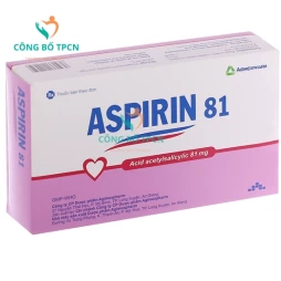 Aspirin 81 Agimexpharm - Thuốc phòng ngừa nhồi máu cơ tim, đột quỵ hiệu quả