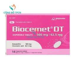 Biocemet DT 500mg/62,5mg Imexpharm - Thuốc điều trị nhiễm khuẩn nặng