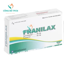 Franilax - Thuốc điều trị phù, suy tim, cổ trướng do tăng aldosteron thứ phát