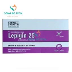 Lepigin 25 Danapha - Thuốc điều trị tâm thần phân liệt mãn tính