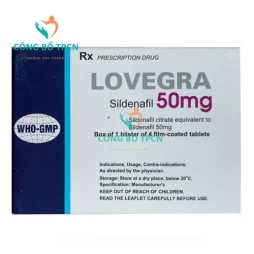 Lovegra 50mg Pharbaco - Thuốc điều trị rối loạn cương dương hiệu quả