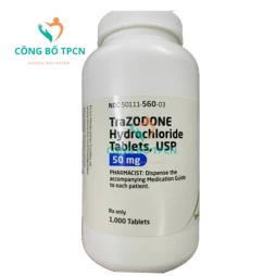 Trazodone Hydrochloride Tablets USP 50mg Teva - Thuốc điều trị bệnh trầm cảm